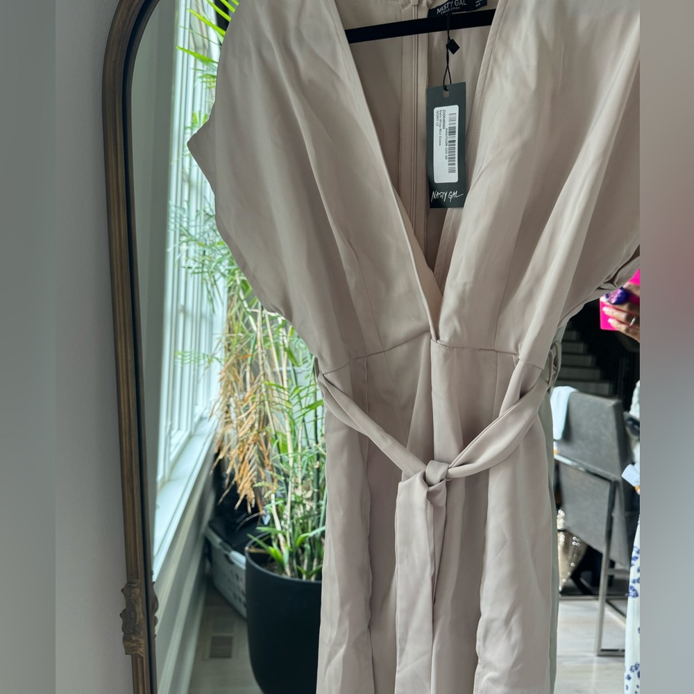 Satin wrap mini dress